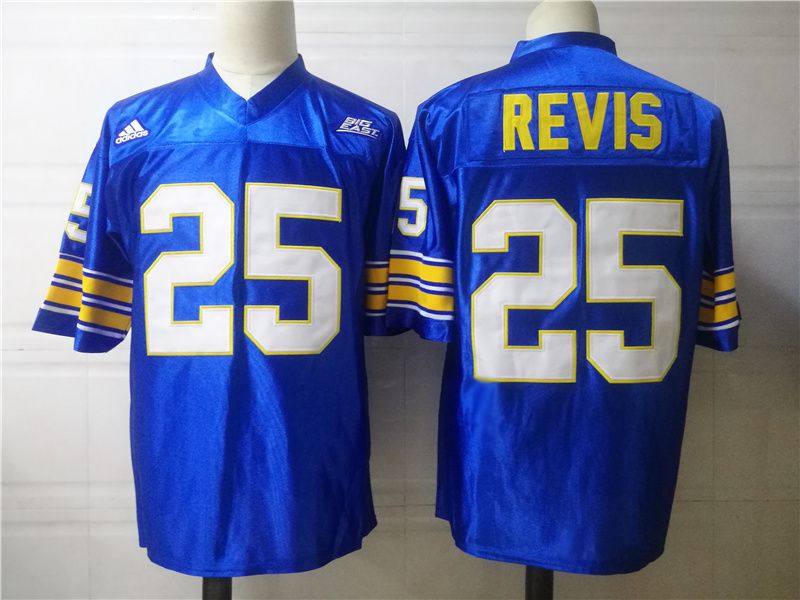 Men Pittsburgh Panthers #25 Revis Blue 2025 NCAA Jersey